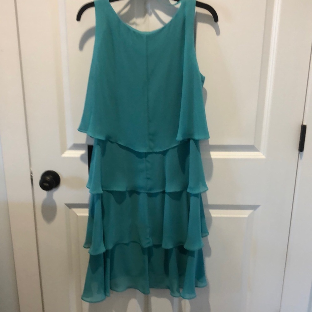 Calvin Klein Green Asymmetrical Ruffled Mini Dress - Picture 4 of 6